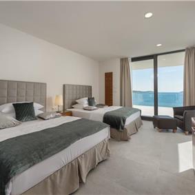 3 x 5 bedroom seafront villa with heated infinity pool near Rogoznica, sleeps 10